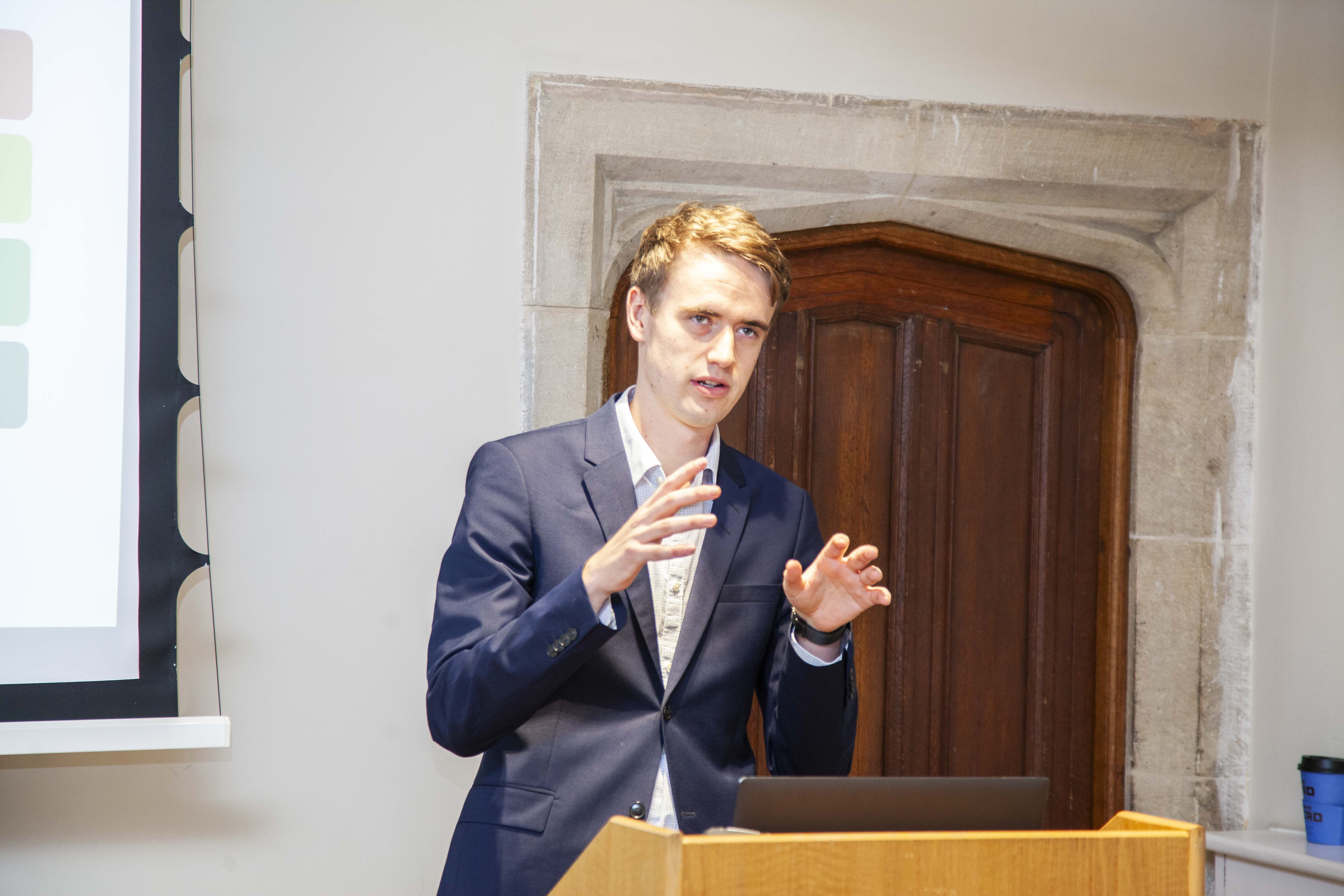 Jacob Schaal presenting research